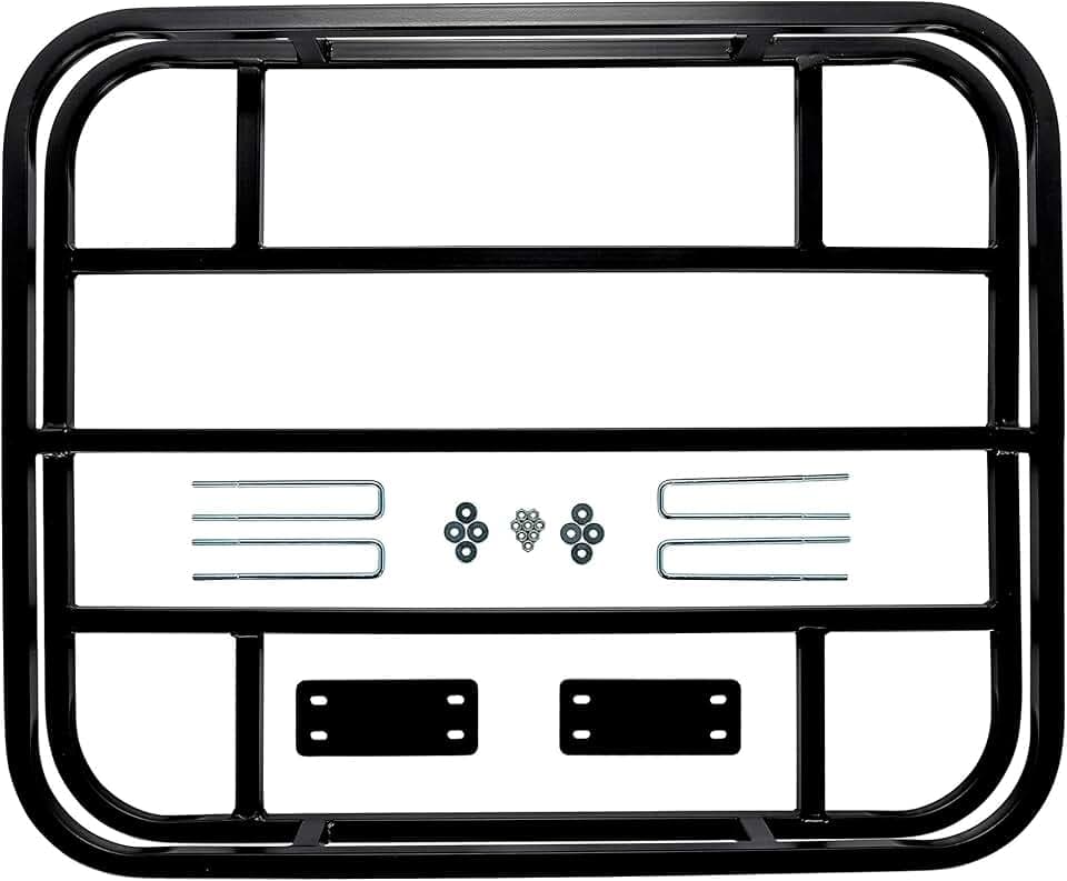 Eaz-Lift RV Bumper Mounted Cargo Carrier, Steel Hitch Rack for Coolers, Camping Equipment, & Gear, Fits 4" & 4.5" Bumpers, Black