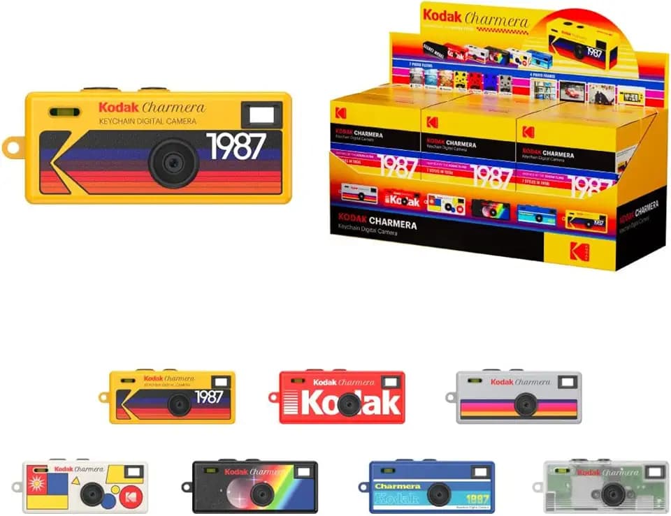 KODAK CHARMERA Keychain Digital Camera Blind Box Single Box (1PC),Mini Camera,Digicam,Video Recording,Bag Charm,1.6 Megapixels,Micro SD Card Slot,for Beginners Teens and Adults