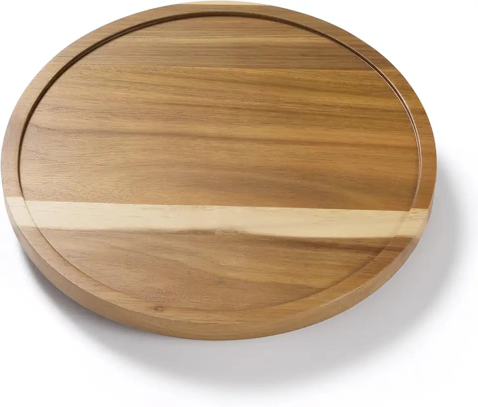 LAMU Akazienholz Drehteller für Küche, Lazy Susan aus Holz für Schrank, Arbeitsplatte und Vorratsschrank-Organisation, 30.5cm