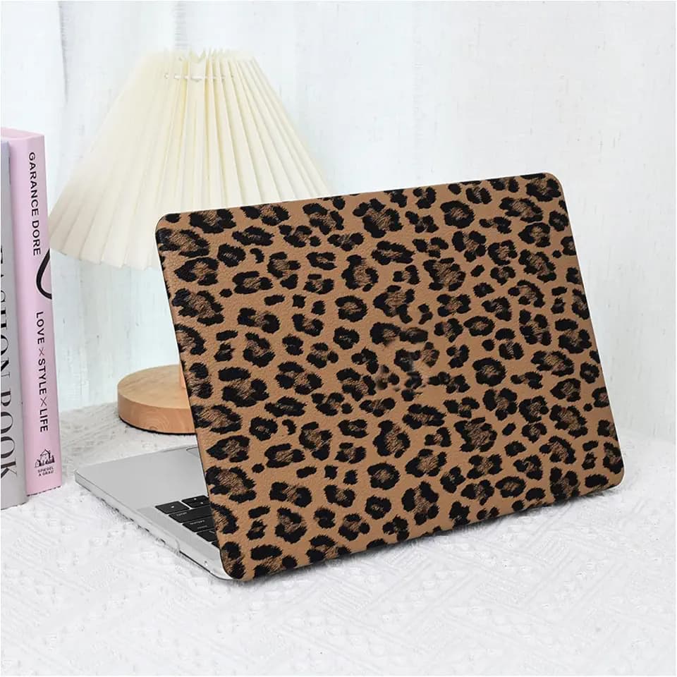 for MacBook Air 13 inch Case 2022-2018 M1,Leopard Brown
