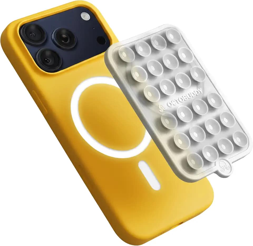 OCTOBUDDY Magnet - Dual Magnetic & Suction Phone Mount - Transparent