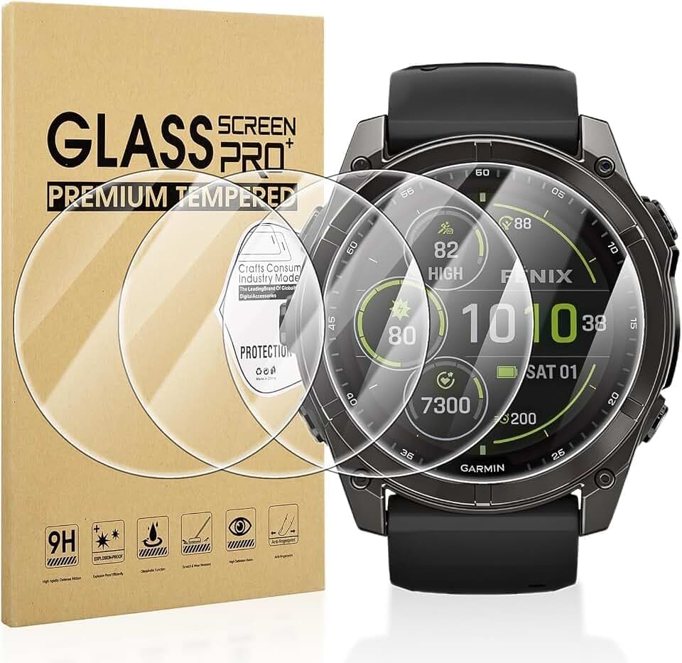 Diruite 4-Stück Schutzfolie für Garmin Fenix 8/8 Pro AMOLED 51mm/Fenix 7X