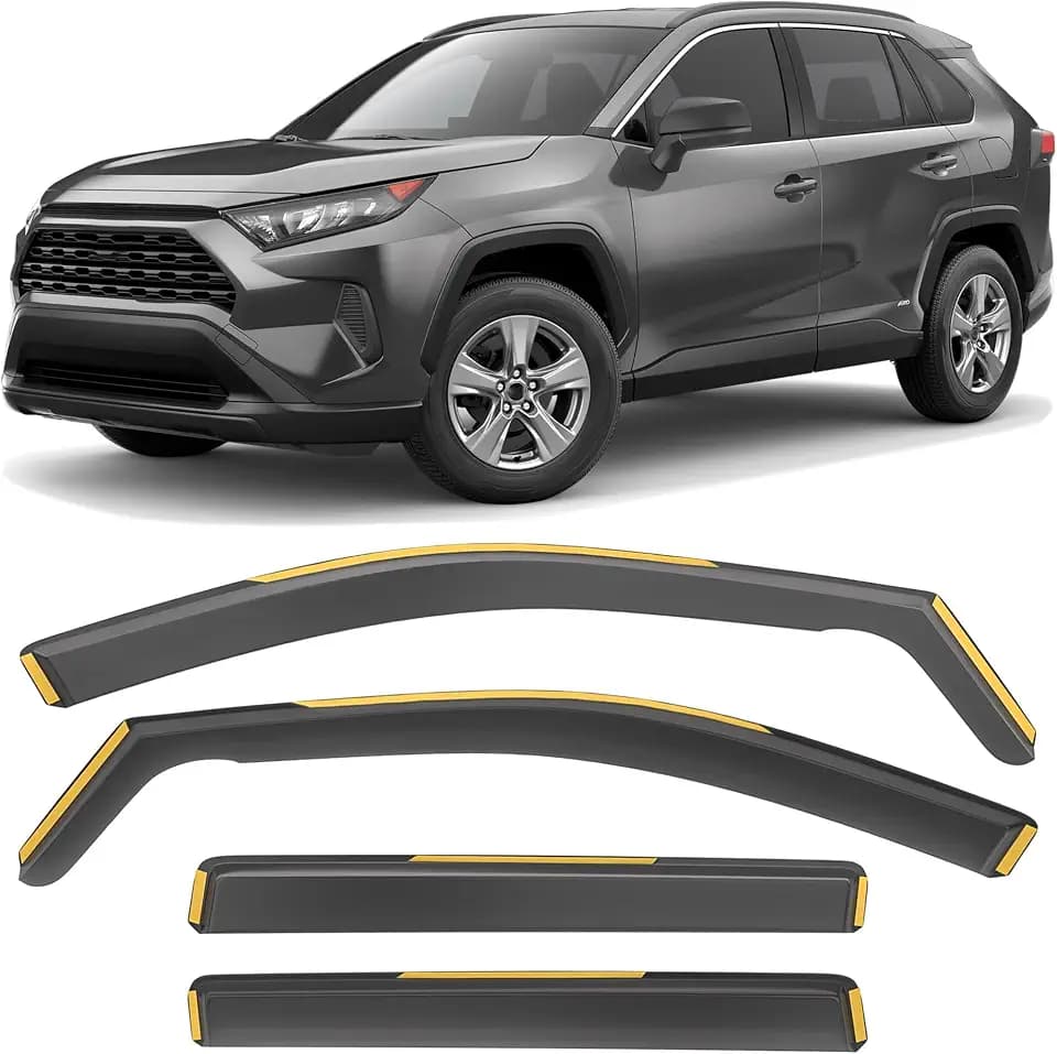 Shatterproof in-Channel Window Rain Guards for Toyota RAV4 2020-2025, Window Deflectors, Window Visors for Car, Vent Deflector, 4pcs