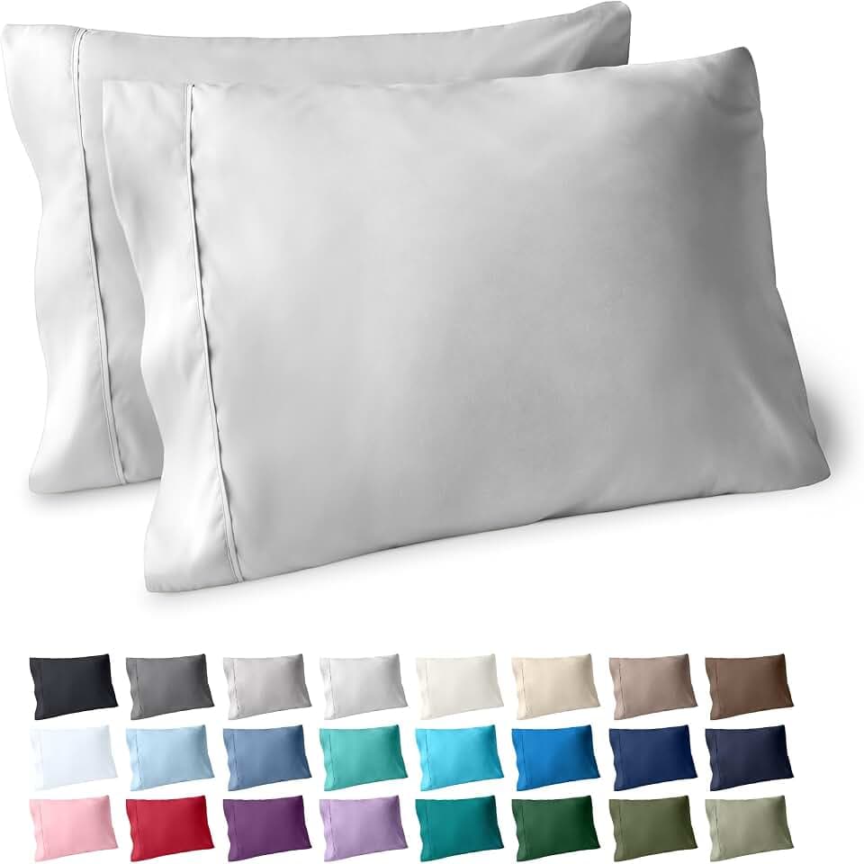 Bare Home Pillowcases Open End (Standard Set of 2, Cloud Grey)