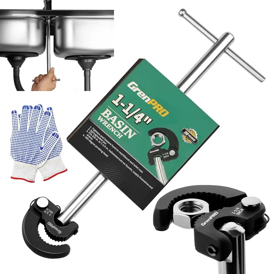 GRENPRO 11" Adjustable Basin Wrench Sink Faucet Wrench Tap Plumbers Tools