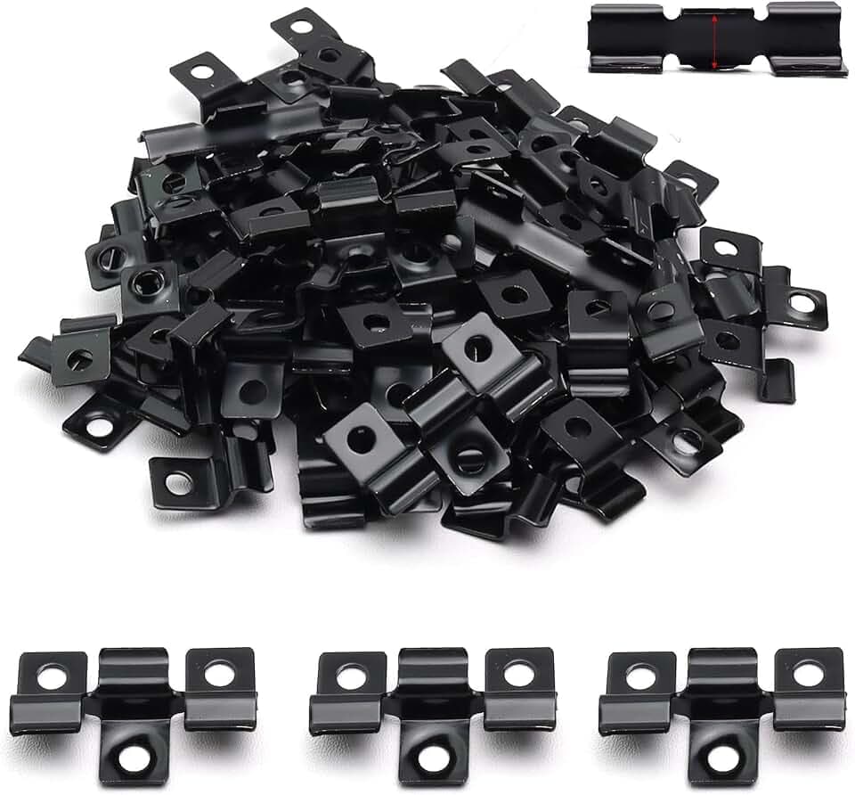 120 Stück WPC Klammern Edelstahl, 7,5 mm Befestigungsclips, Schwarz