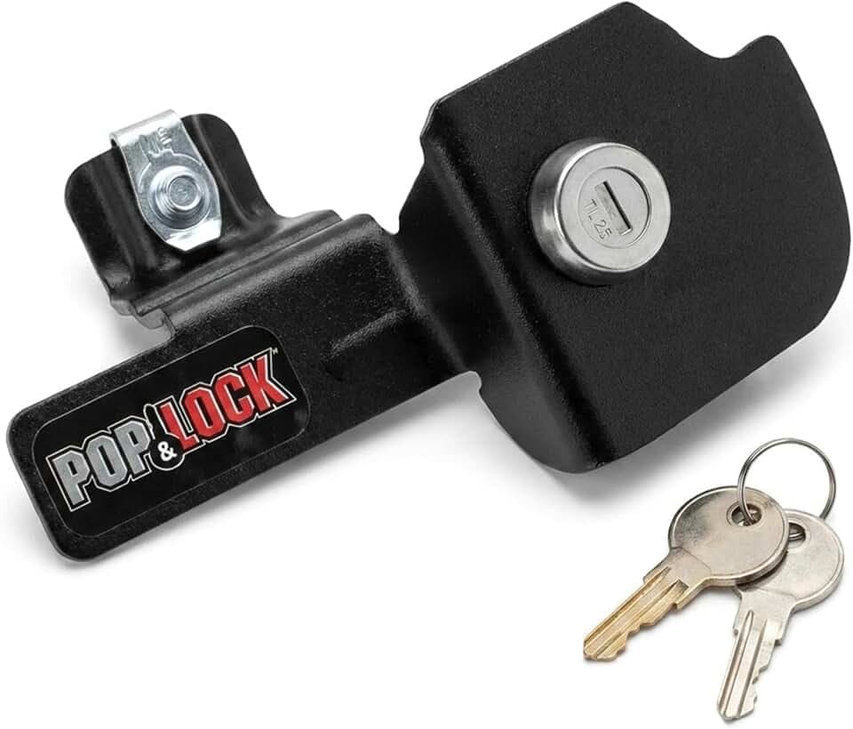 Pop & Lock – Manual Tailgate Lock for Chevy Silverado and GMC Sierra, Fits 1999 to 2007 Models (Black, PL1100)