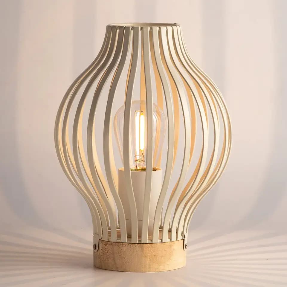 MJ PREMIER Tischlampe Kabellose Batterie Weiß Eisen Gestell Timer