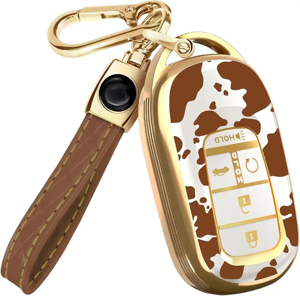 Lucrum Compatible with Honda Key Fob Cover & Keychain