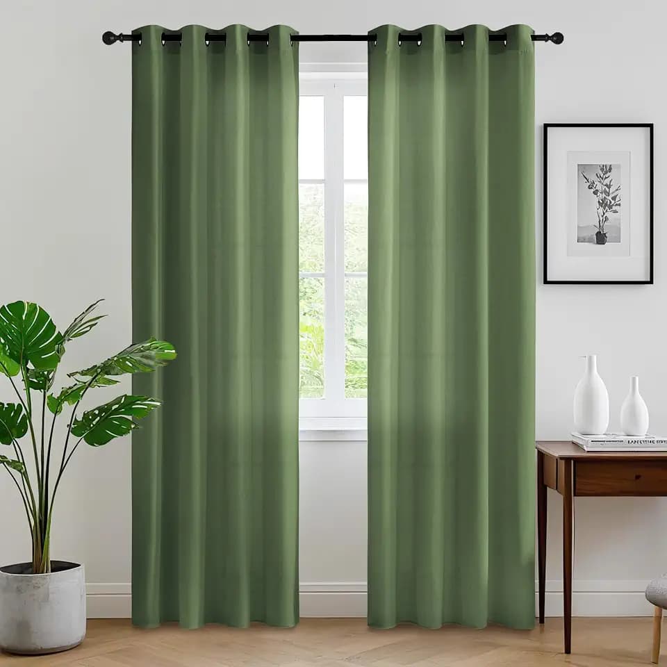 RYB HOME Sliding Glass Door Curtains 96 inches Long, Light Filtering Drapes