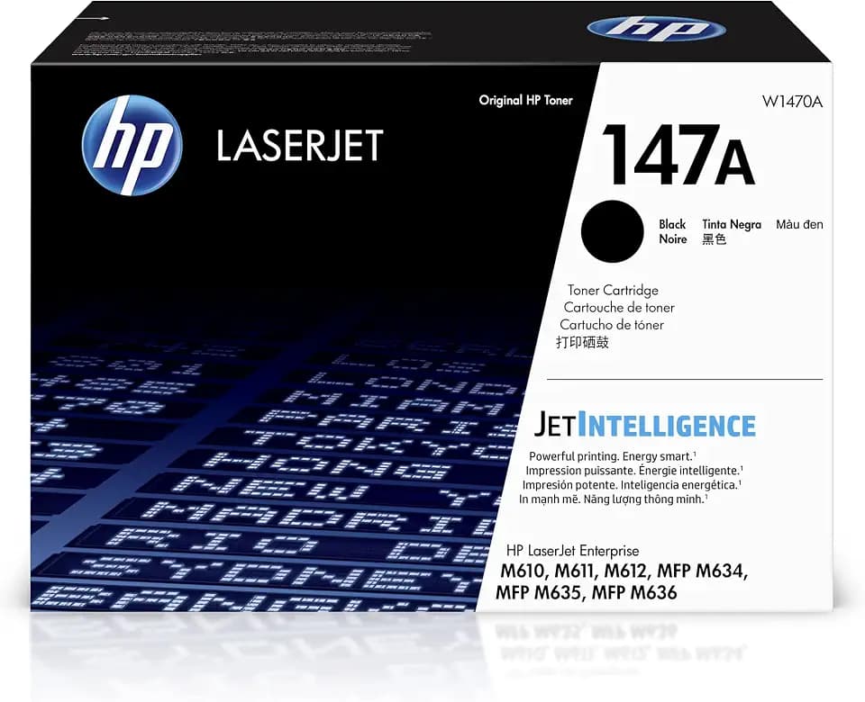 HP 147A Black Toner Cartridge | Works with LaserJet Enterprise M610, M611, M612, LaserJet Enterprise MFP M634, M635, M636 | W1470A