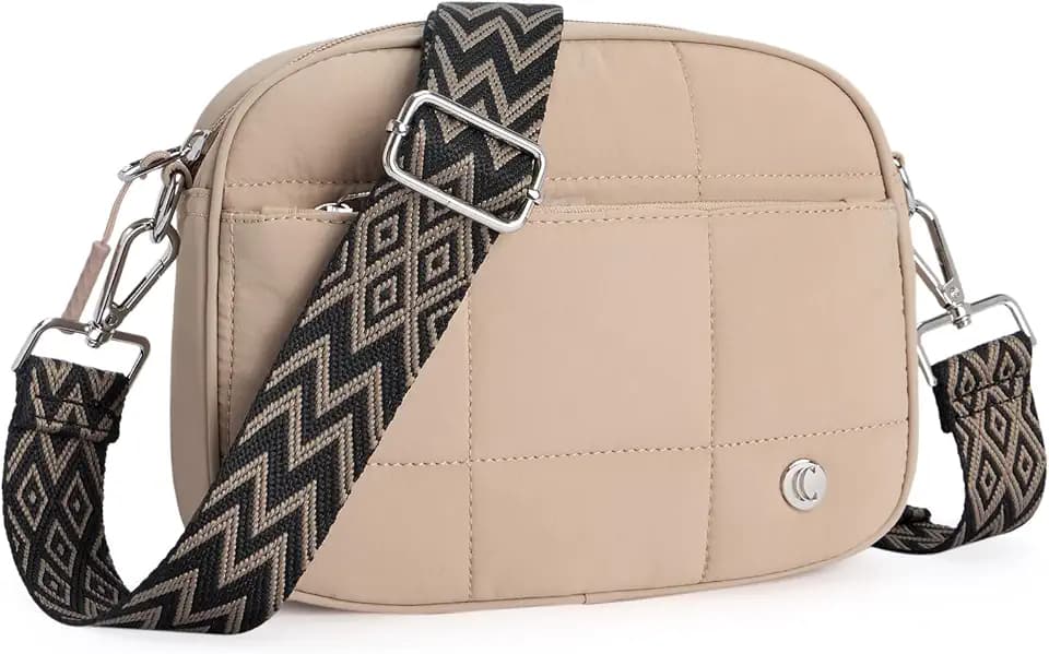 CLUCI Quilted Crossbody Bags for Women Lightweight Puffer Shoulder Bag Travel Purses with Wide Strap