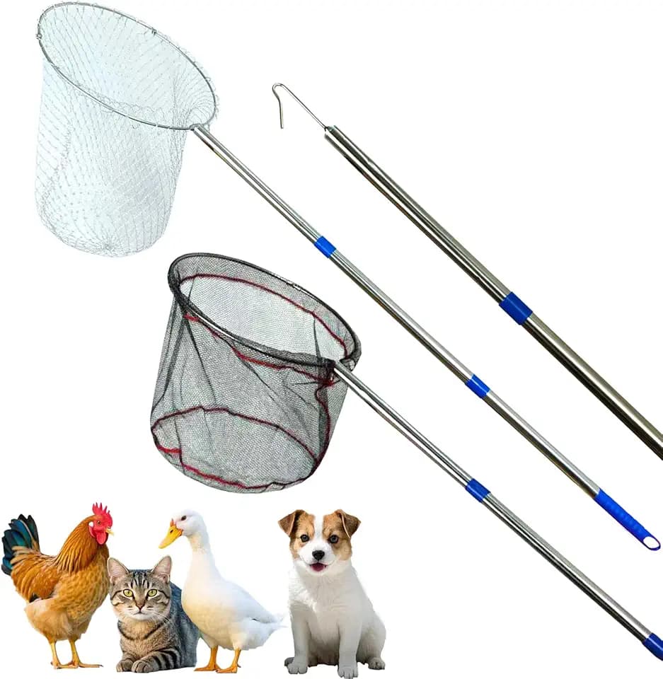 Chicken Net Catcher Stainless Steel Poultry Net with Handles