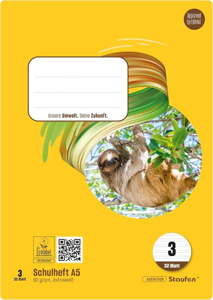 Style Schulheft - 10 Hefte à 32 Blatt, DIN A5, 80 g/m², 21 Doppellinien