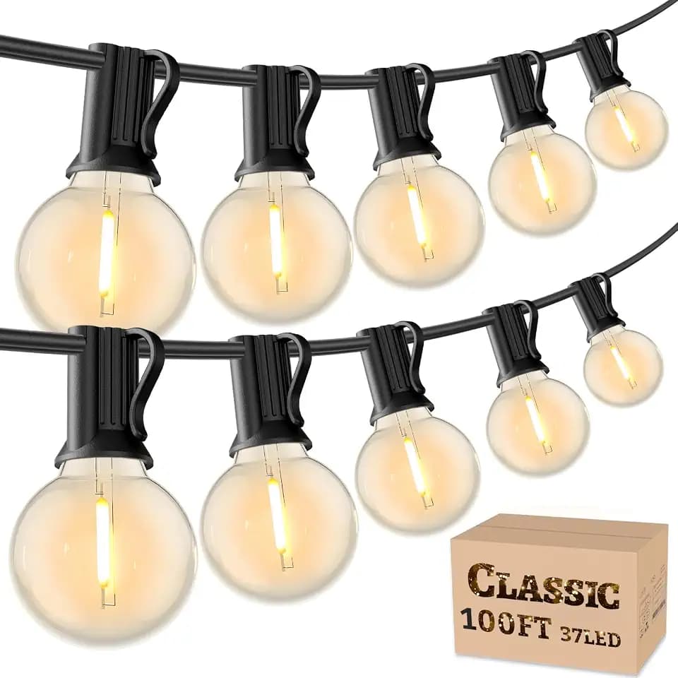 RTTY Outdoor String Lights LED Waterproof 100 FT, Patio Light for Outside