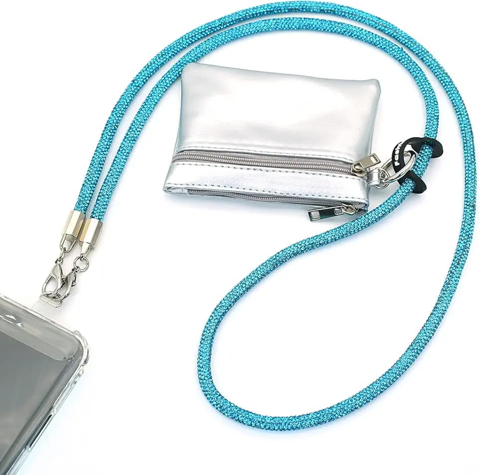 Clip and Go Strap for Phone with Wallet Crossbody, Bling Crystal Phone Strap Crossbody for Hands-Free Style