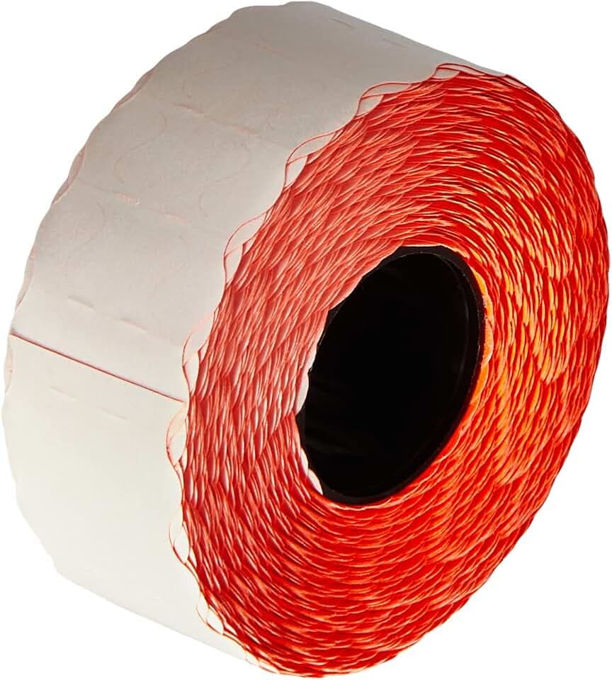 AVERY Zweckform RPLP1226 Preisauszeichner-Etiketten (15.000 Stück, 1-zeilig, 12 x 26 mm) 10 Rollen rot