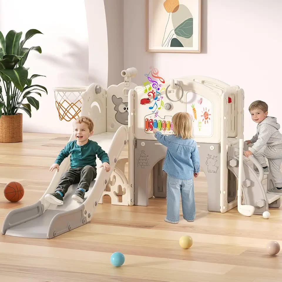 BIERUM Toddler Slide Set, 13 in 1 Kids Indoor Outdoor Slide for Toddler 1-3