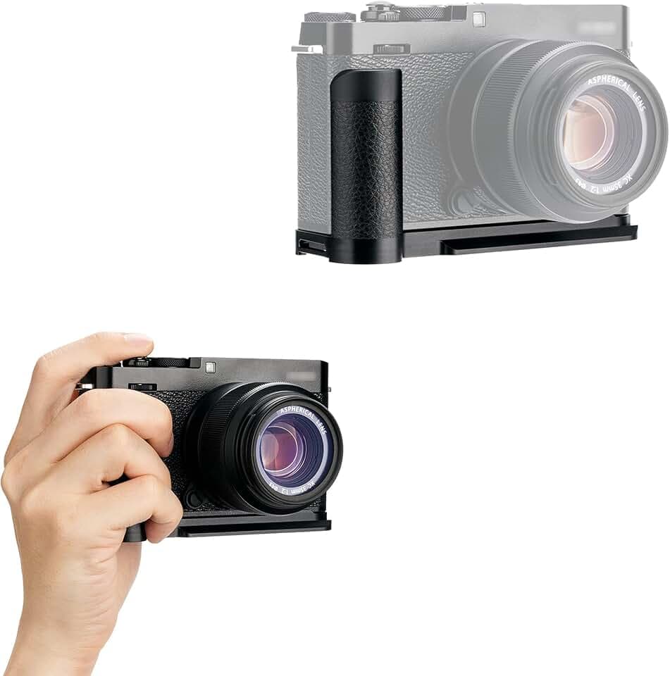 JJC Metall-Handgriff Kompatibel mit Fujifilm X-E4, Arca-Typ L Bracket
