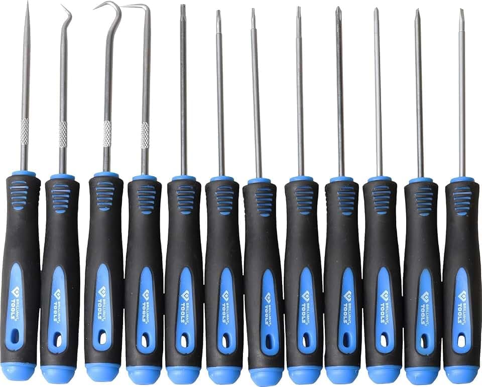 BRILLIANT TOOLS BT542080 Haken und Schraubendreher-Satz, 12-tlg. [Powered by KS TOOLS]