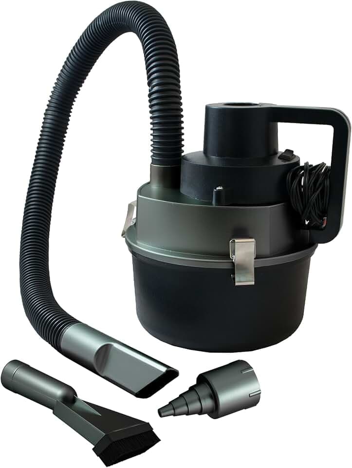 Sakura 120-W-Staubsauger SS5311 — perfekt für Autos, Boote, Wohnwagen — Nass- und Trockenreiniger und Inflator — waschbarer Filter — angetrieben durch 12-V-Steckdose, 1 Stück