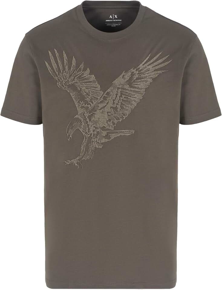 Armani Exchange Herren Large Embroidered Armani Exchange Eagle Regular Fit Cotton Jersey T-Shirt