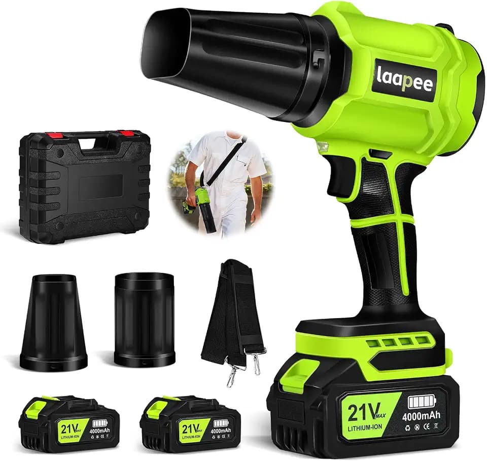 Leaf Blower Cordless Handheld Blower with 2x4.0Ah Batteries and Charger