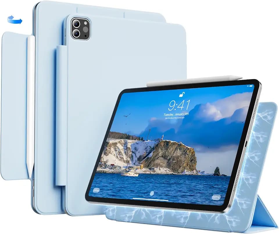 KVTVOU Hülle für iPad Pro 11 Zoll 4./3./2. Gen 2022/2021/2020, Hellblau