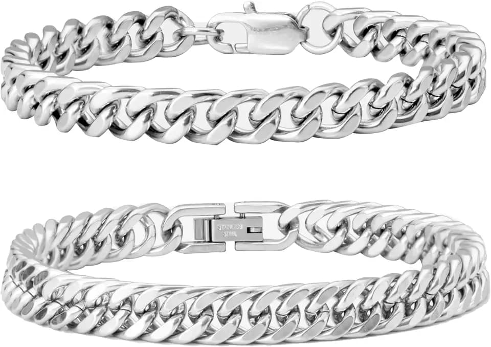 XIANNVXI 2PCS Stainless Steel Bracelets for Men