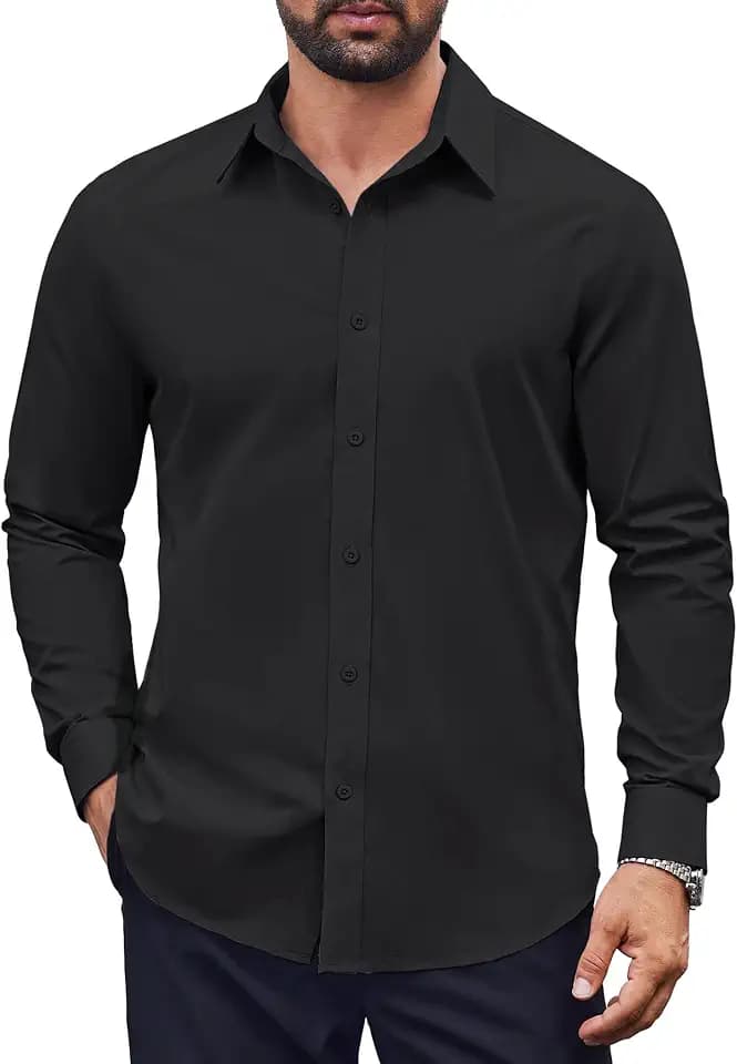 COOFANDY Mens Dress Shirts Long Sleeve Casual Button Down Shirts Formal Business Shirt