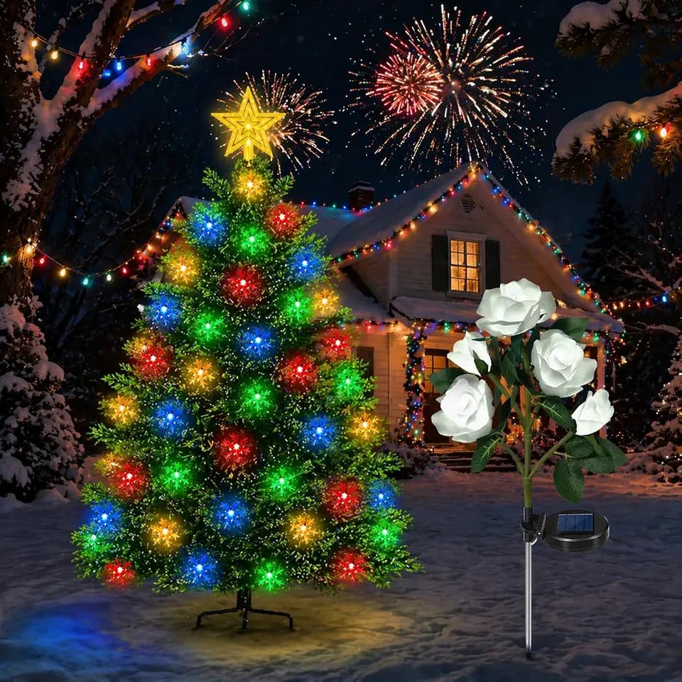 soalr rose for garden, soalr light for outdoor decorative (Weiß)