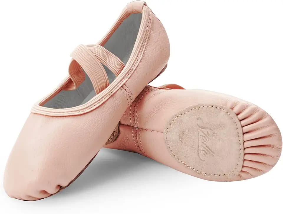 Stelle Ballet Shoes for Girls Genuine Leather Dance Slippers