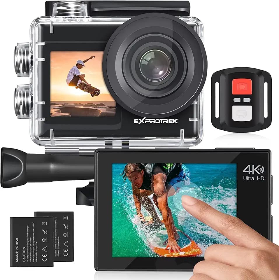 Action Cam 4K Unterwasserkamera Wasserdicht 40M Ultra HD 20MP Kamera 170 ° Ultra-Weitwinkel WiFi Camcorder EIS Stabilisierung mit Dual 1350 mAh Akku
