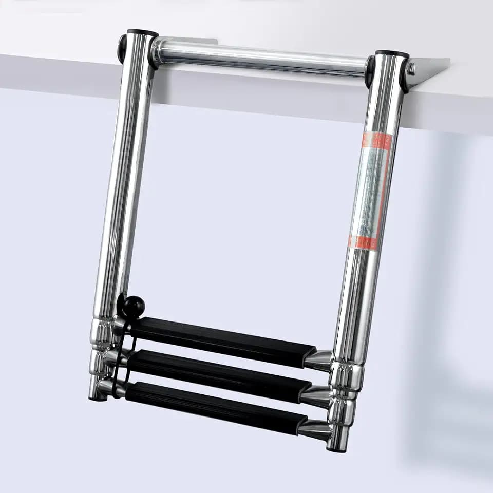 Boat Ladder for Pontoon,Telescoping Boarding Ladder for Outboards