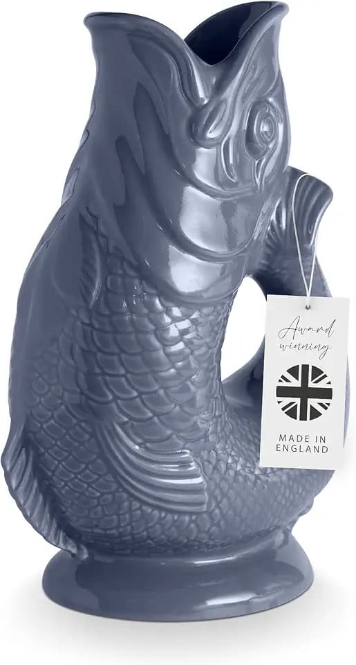 Wade Fischkrug, Steingut, ikonisches britisches Erbe, hergestellt in Stoke-on-Trent, 1,2 l, French Grey