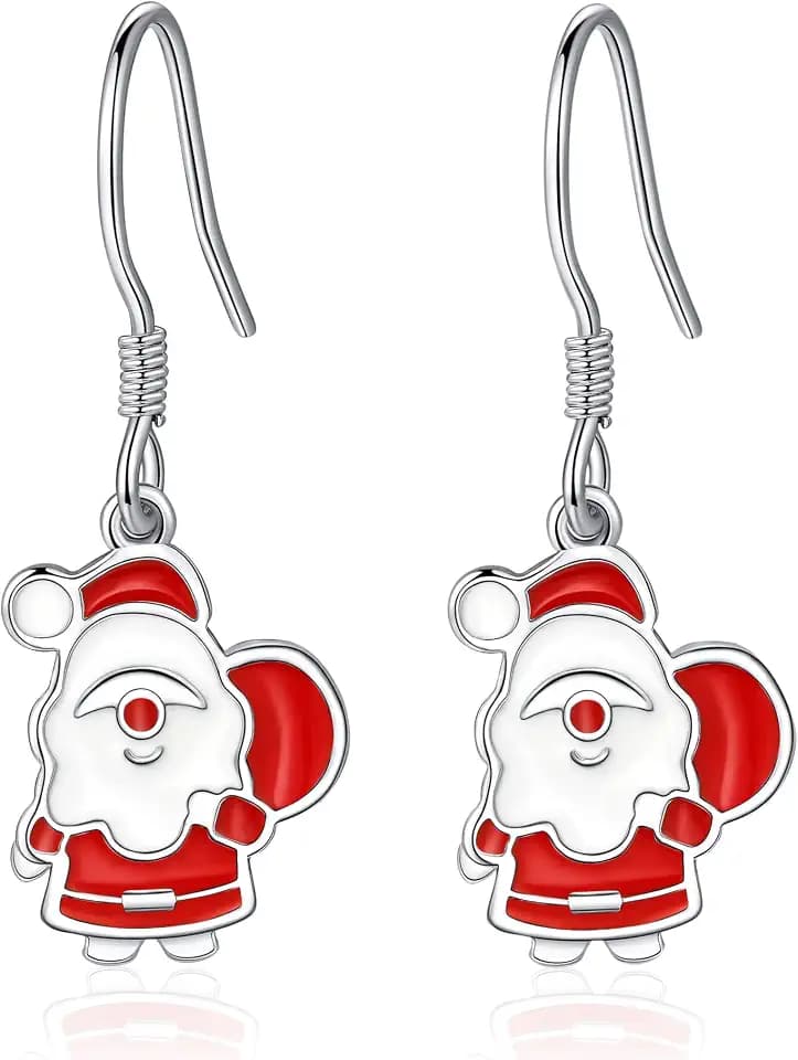 Jrêveinfini Weihnachten Ohrringe Silber 925 Damen Mädchen Kinder Teenager Frauen, Weihnachts Ohrringe hängend Hypoallergen, Weihnachts Geschenke für Frauen Mädchen Mama