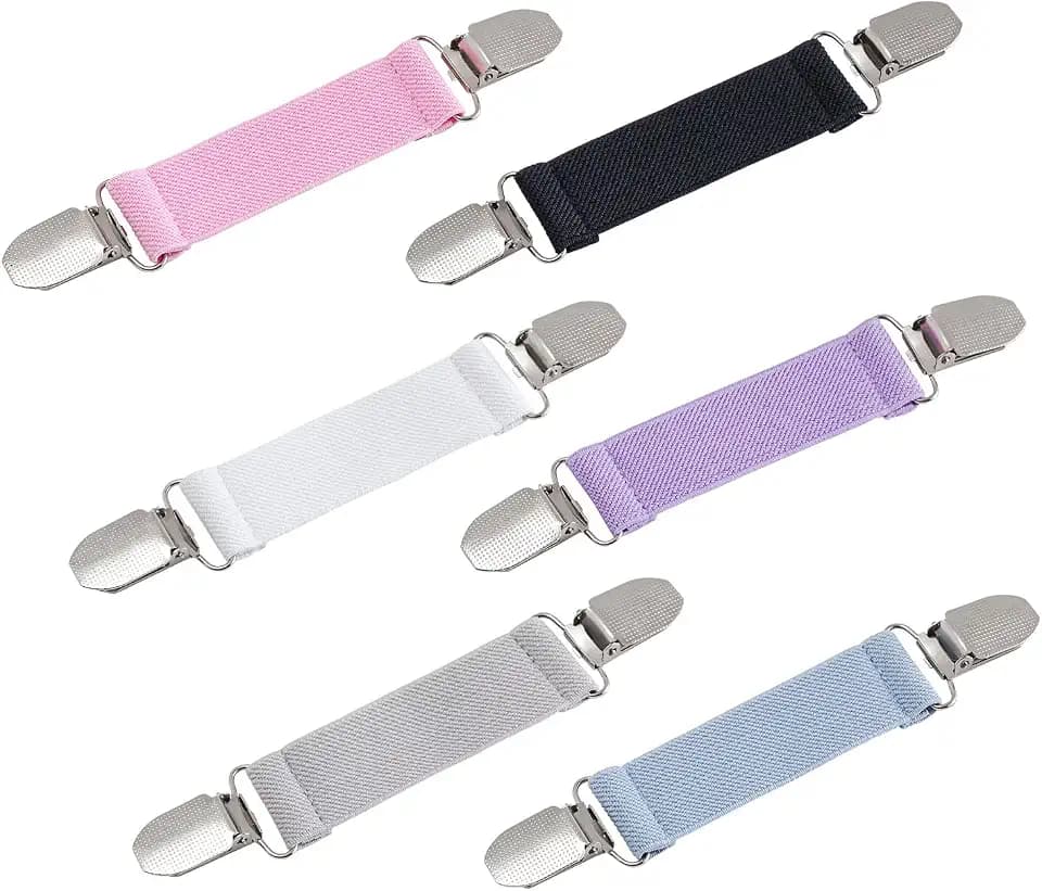 6 Pieces Dress Clips Back Cinch Set,5.5inch Scarf,Sweater,Clothes,Shawl,Retro Cardigan Collar,Travel Hat,Dress Shirt Brooch Clip for Women Girl Decor