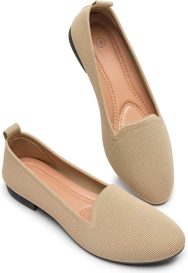 BABUDOG Women's Flats Shoes Mesh Slip on Loafers Soft Memory Foam Flats