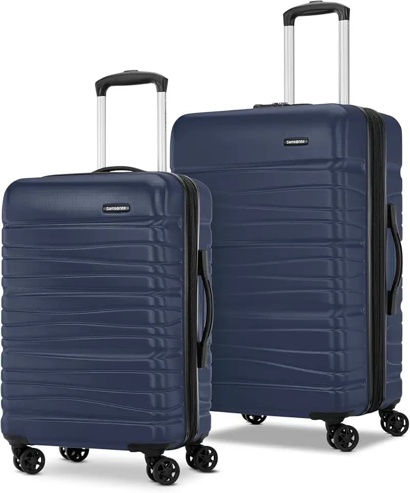 Samsonite Evolve SE Hardside Expandable Luggage with Spinners, Classic Navy, 2PC SET (Carry-on/Medium)