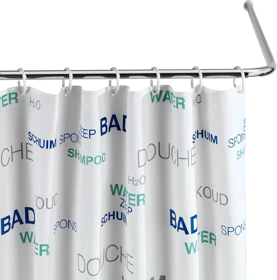 WENKO Winkelduschstange für Badewannen & Duschtassen, 3 Kombinationsmöglichkeiten, Zum Bohren - inkl. Befestigungsmaterial, Rostfreies Aluminium, Chrom
