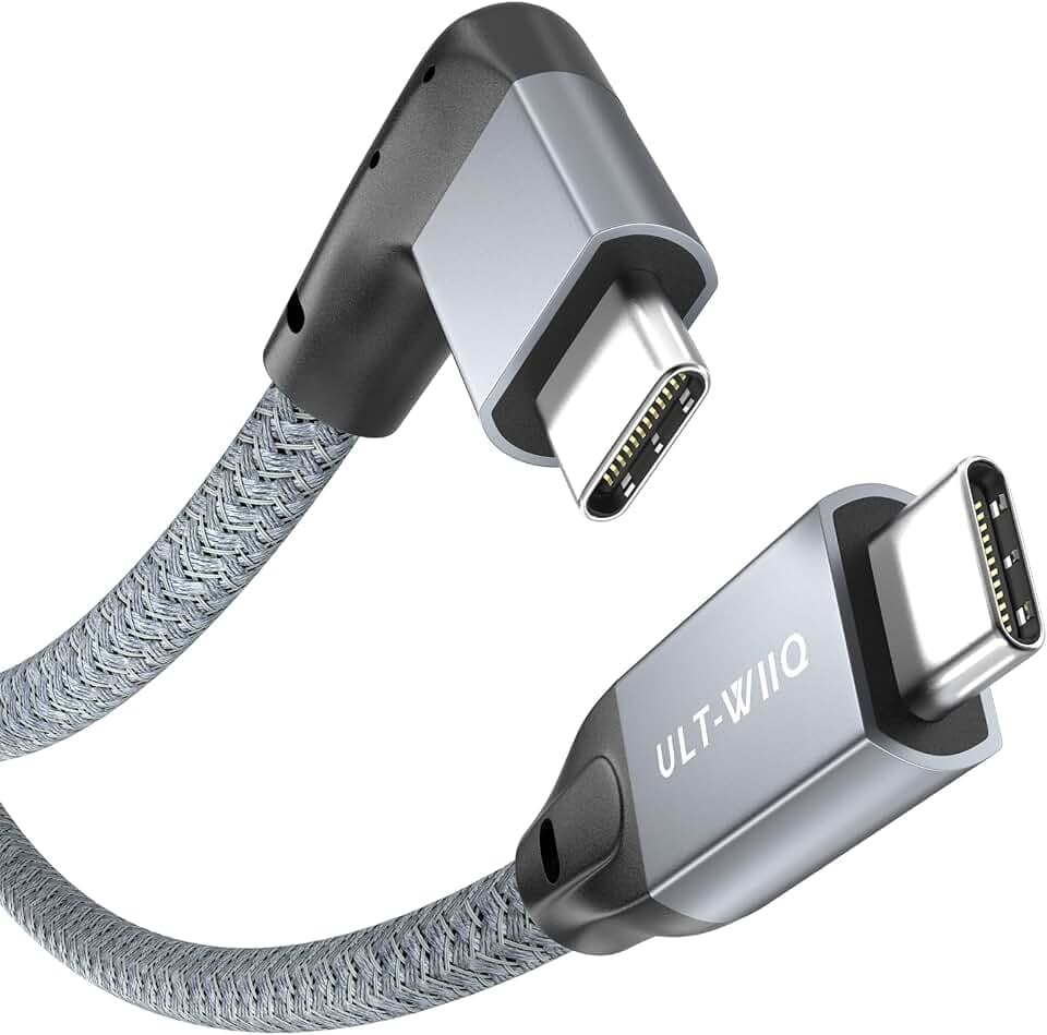 90 Grad USB C Kabel, 20Gbps USB C 3.2 Gen2×2 Datenkabel, 240W PD PPS EPR und AVS Ladekabel, 4K@60Hz 2K@240Hz USBC Monitor Kabel für Handy, Laptop, Monitor, Tablet, SSD, iPhone 17, Galaxy S26/S25 (1m)