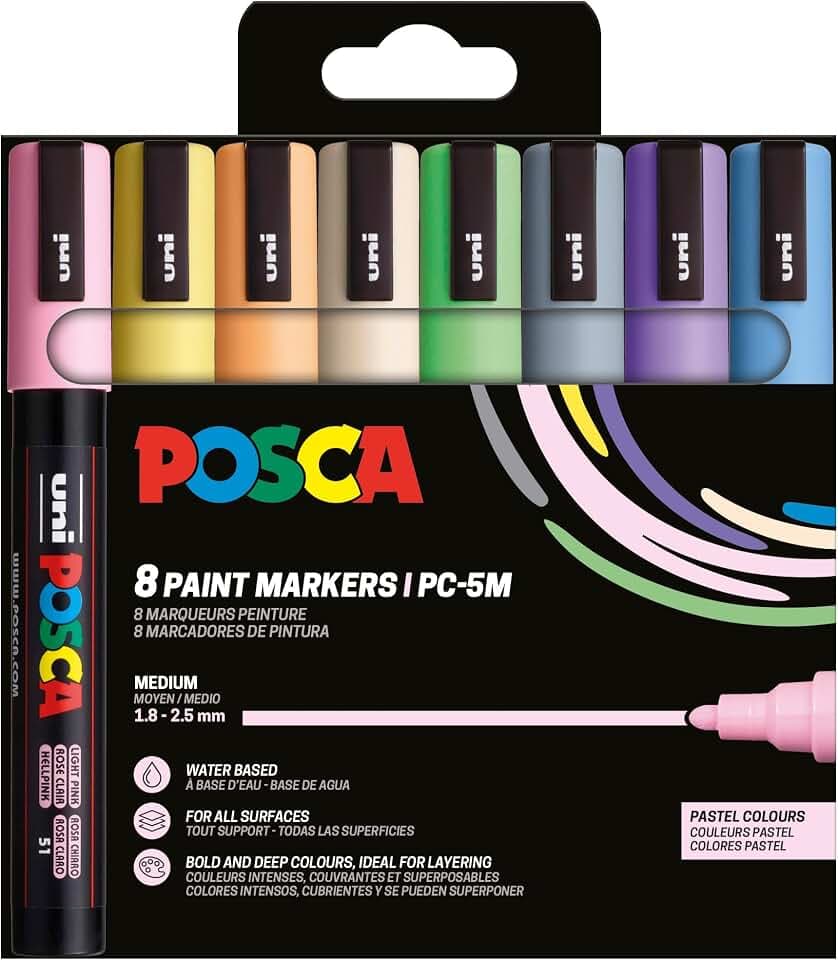 POSCA - Acrylmarker PC-5M 8er Set Pastell 1,8-2,5 mm