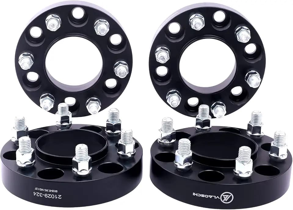 4X Black 6x5.5 Hubcentric Wheel Spacers 1 Inch with 12x1.5 Studs 93.1mm Hub