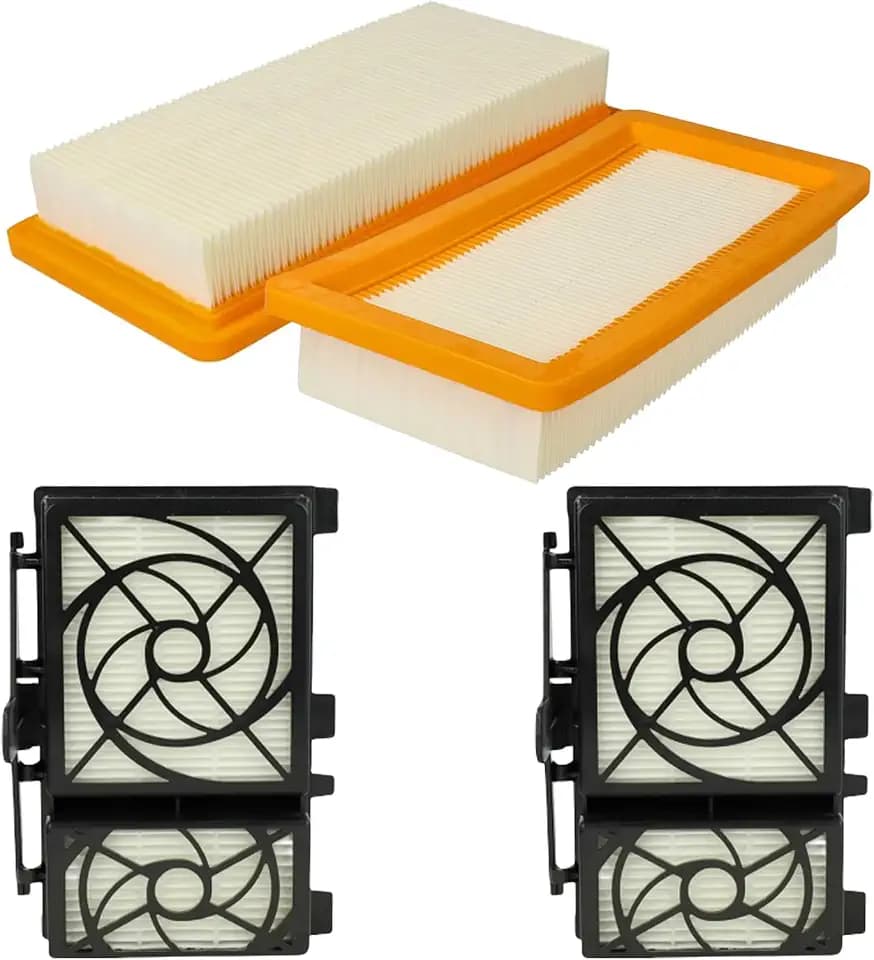 4 Stück Filter Zubehör für Kärcher DS6 DS 6 Premium Staubsauger Ersatzfilter Ersatzteile (2 Motorschutz-Filter + 2 HEPA 13-Filter)