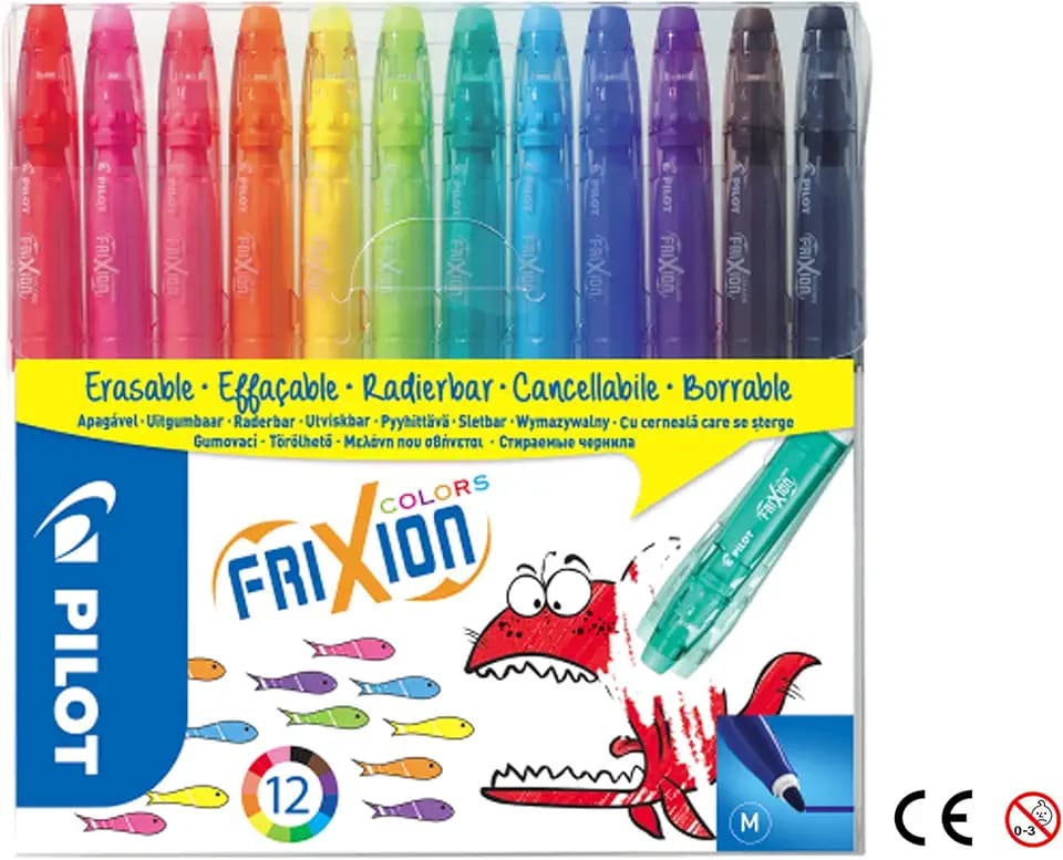 PILOT - 12 FriXion Colors - Radierbarer Filzstift - Farben Sortiert