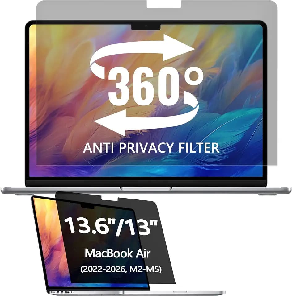 360° Privacy Screen Protector for MacBook Air 13.6/13'' (2022-2026, M2-M5)