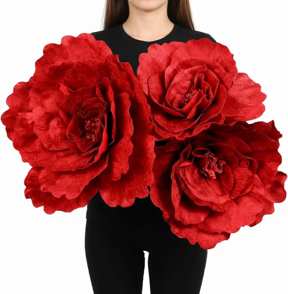 Norme 3 Pcs Giant Flowers for Decoration Large Rose Petals Giant Flowers