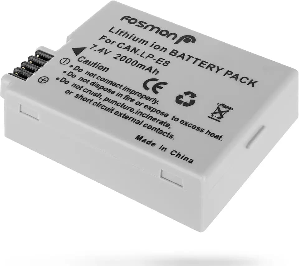 Fosmon 7.4V 2000mAh Ersatz Lithium ion Batterie Pack für Canon LP-E8 und Canon EOS 650D 600D 550D T2i T3i T4i X4 X5 X6 LPE8