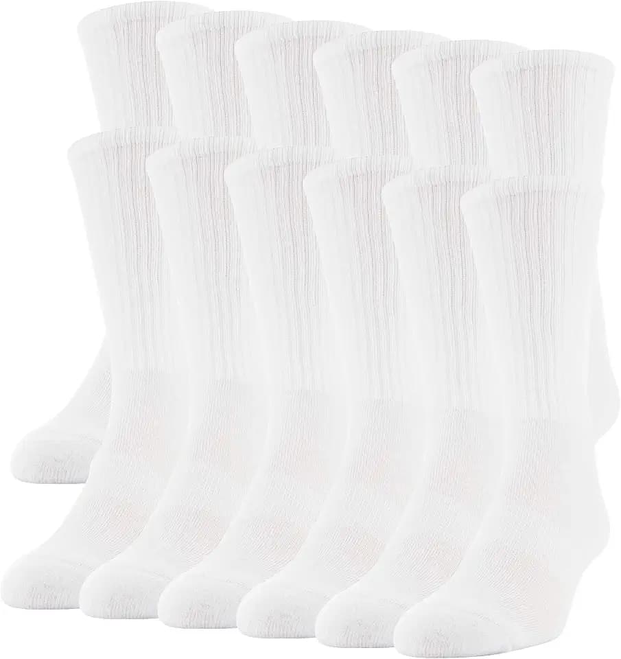 Gildan Men's Performance Crew Socks, 12 Pairs