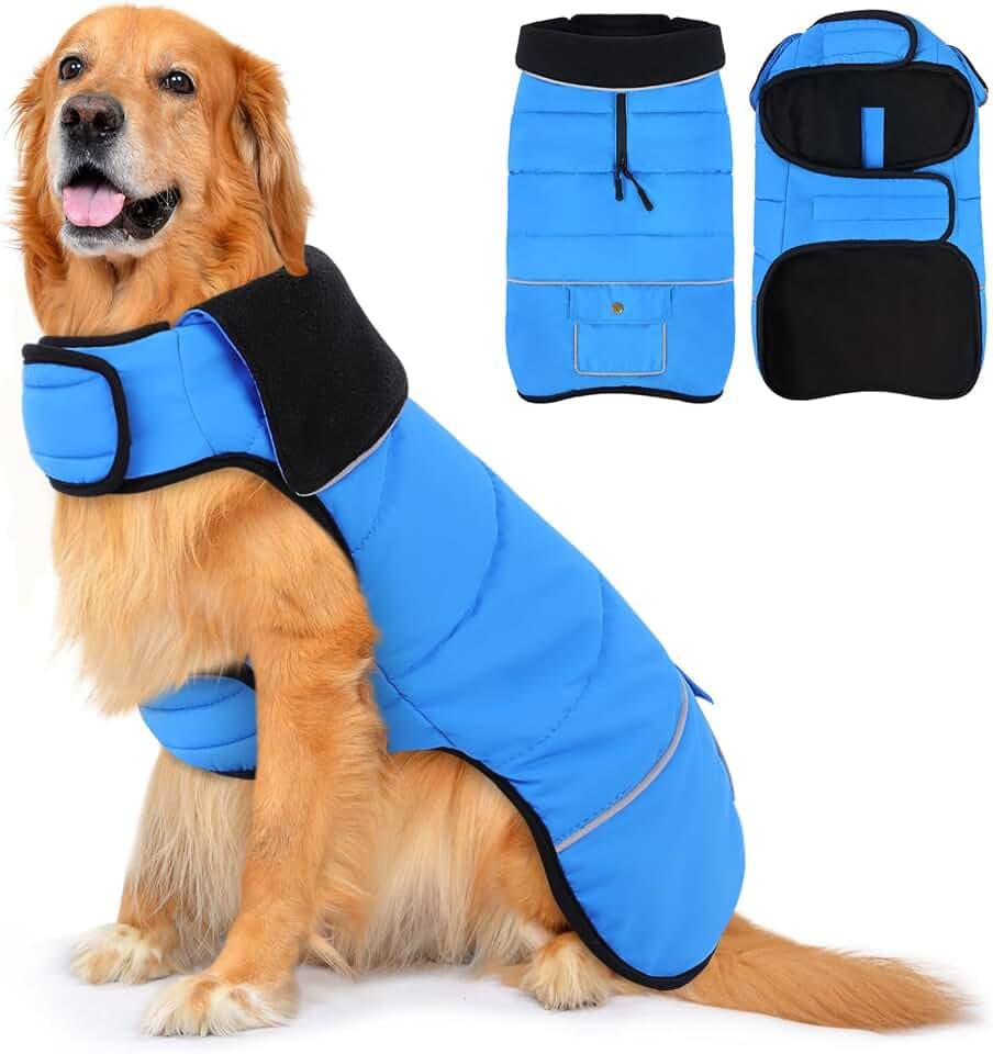 Dog Winter Coat, Adjustable Dachshund Coats with Harness Hole